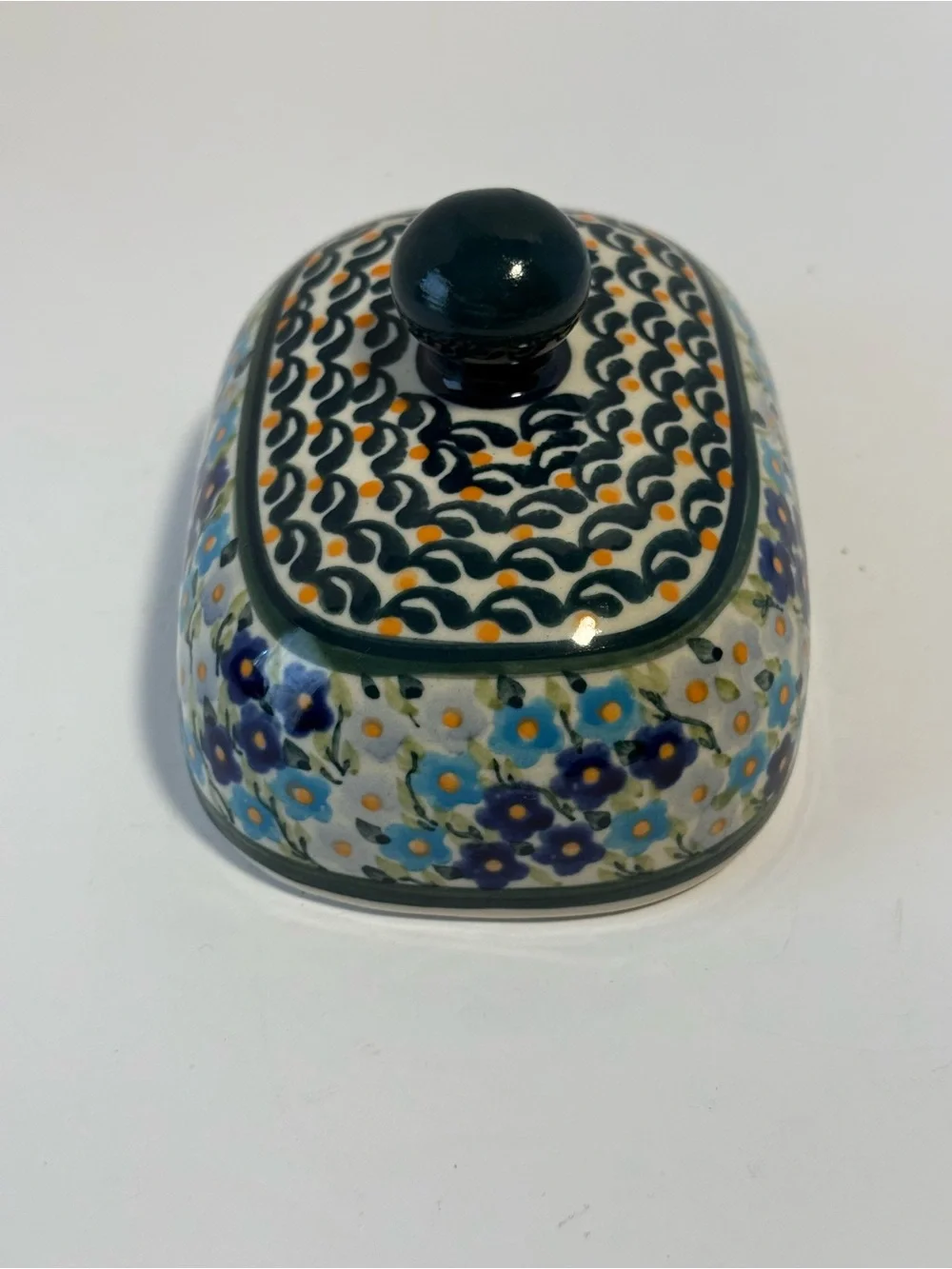 Polish Pottery Replacement Lid 1393 Unikat Heart to Heart Art-118 Signed⁠